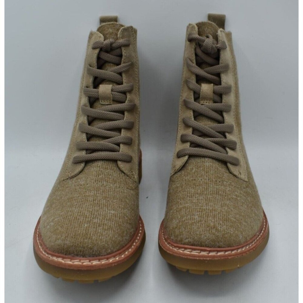 Sofft Womens Size 7 Landee Heathered Caramel Lace Up Knit Combat Boots Shoes - Picture 2 of 12